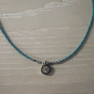 Turquoise and Silver Pendant Necklace